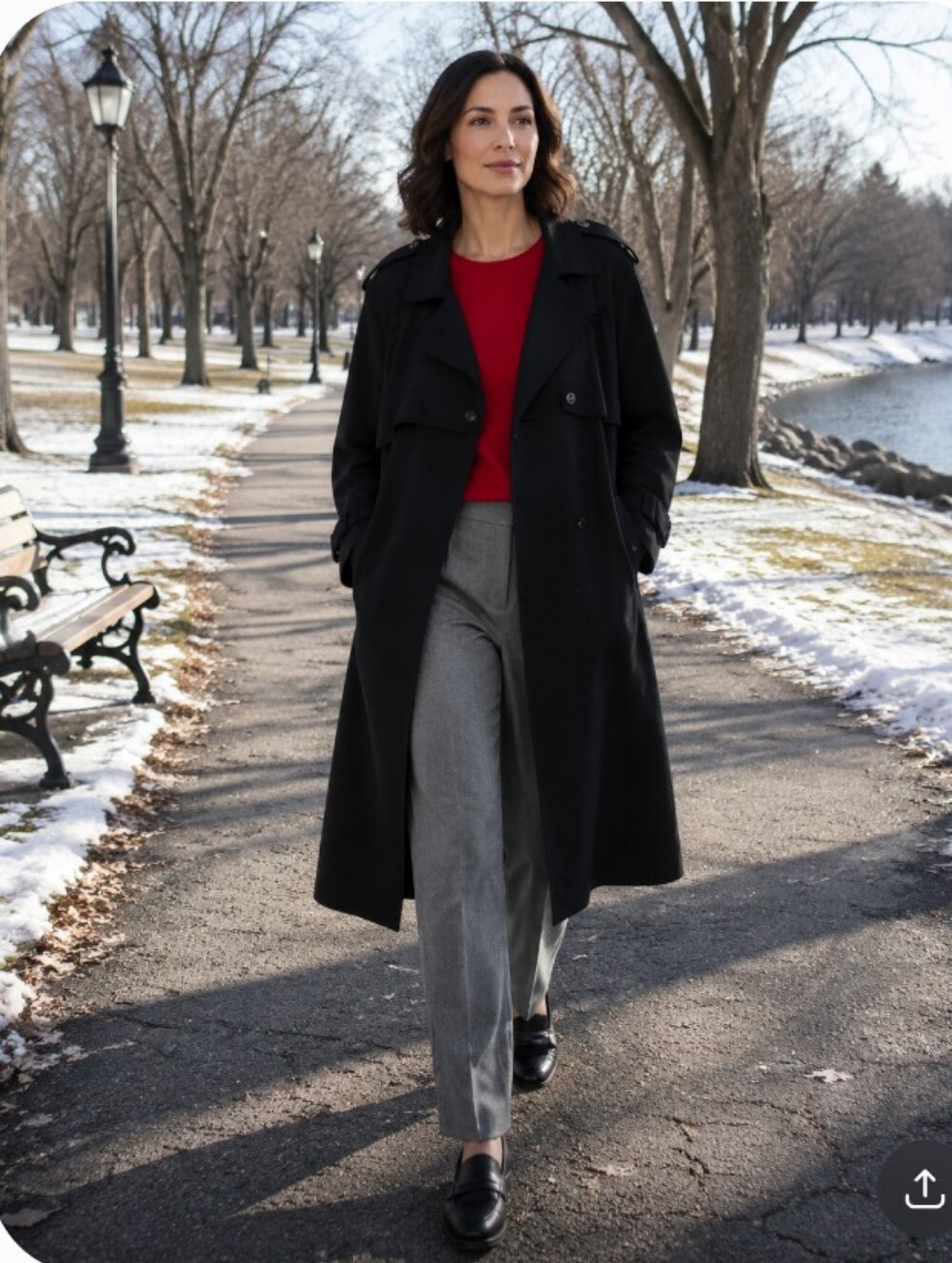 The Water's Edge for Michelle Stuart Black Caped Vintage Trench Coat- Size: 6